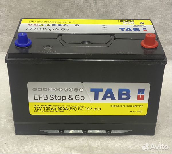 Аккумулятор TAB Asia EFB 105 о/п