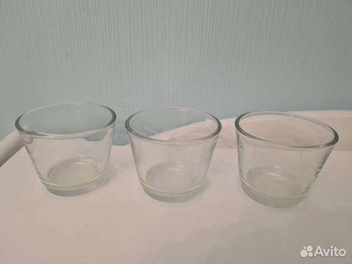 Подсвечник IKEA стекло и свечи икеа мороженное