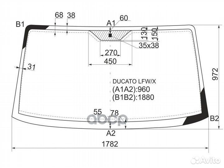 Стекло лобовое Peugeot Boxer 94-06 / Citroen