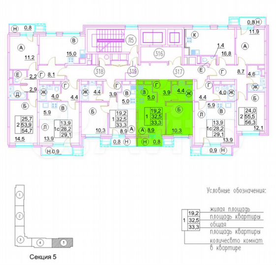 1-к. квартира, 33,3 м², 7/12 эт.