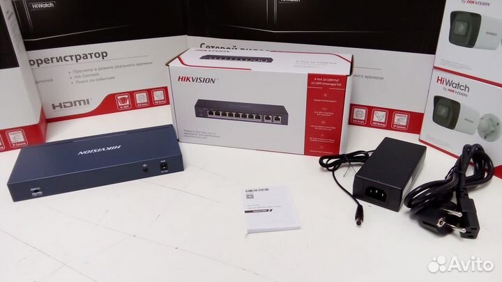 DS-3E0310P-E/M 8 портовый POE коммутатор hikvision