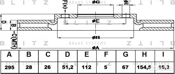 Диск тормозной передний mercedes W176 W246 W242