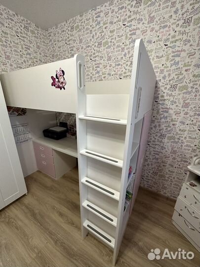 Кровать чердак IKEA со столом