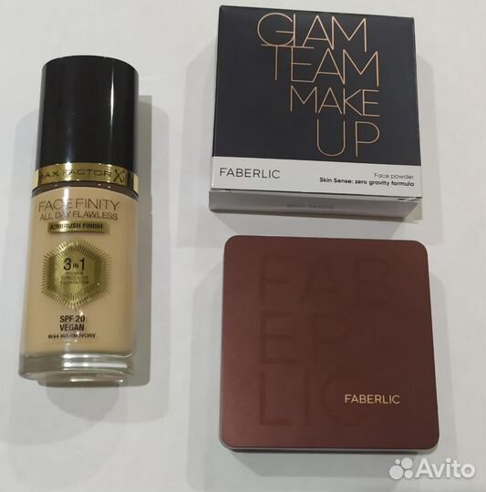 Крем тональный Максфактор, пудра Фаберлик