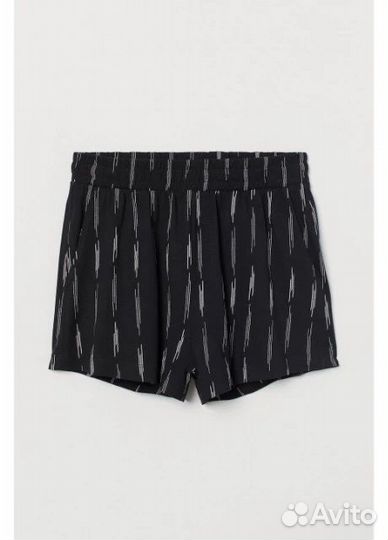 H&M Шорты на резинке черные с белыми полосками L