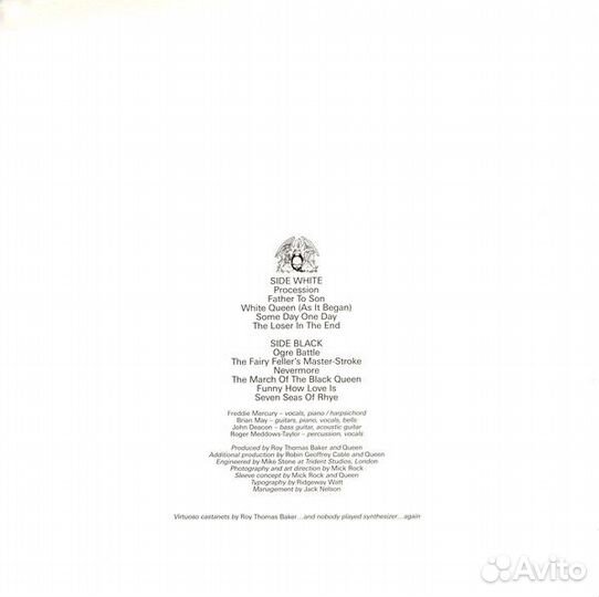 Виниловая пластинка Queen - Queen II (180 Gram Bla