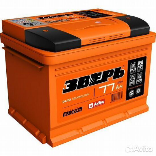 Аккумулятор новый Зверь 77Ач обр. поляр