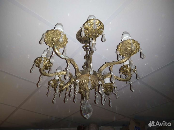 Люстры и бра старинные (бронза, оникс)