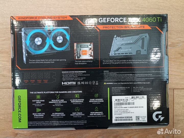 Новая rtx 4060 ti gigabyte windforce OC