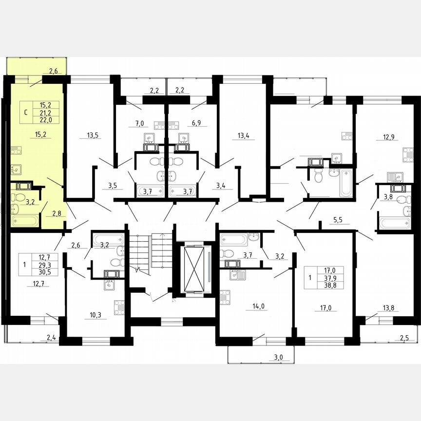 Квартира-студия, 21,2 м², 7/8 эт.