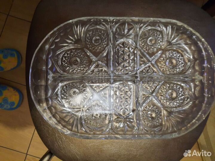 Хрустальное блюдо для мясных нарезок