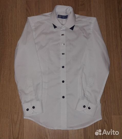 Рубашка белая на мальчика 134 р. (8-9 лет)