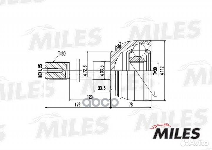 Шрус toyota land cruiser 4.2/4.7 98- нар. ga204
