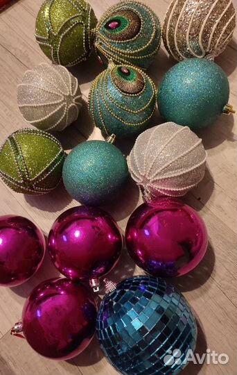 Новогодние елочные игрушки,шары 12 и 10 см
