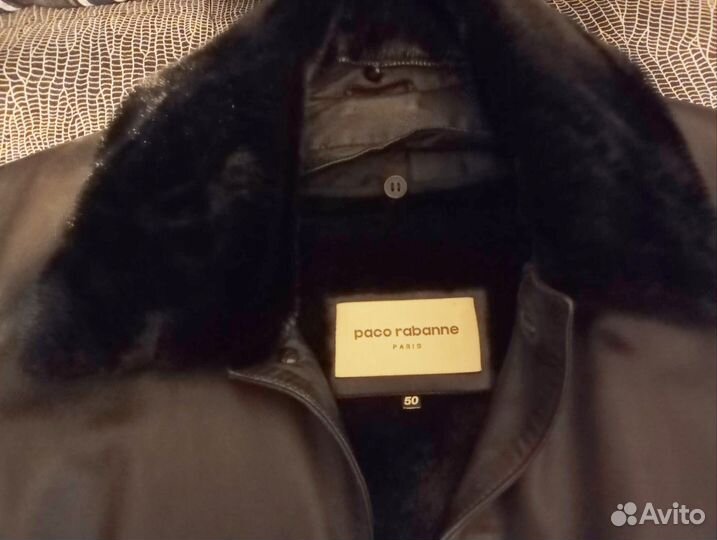 Пальто мужское кожаное, Paco Rabanne, 50р