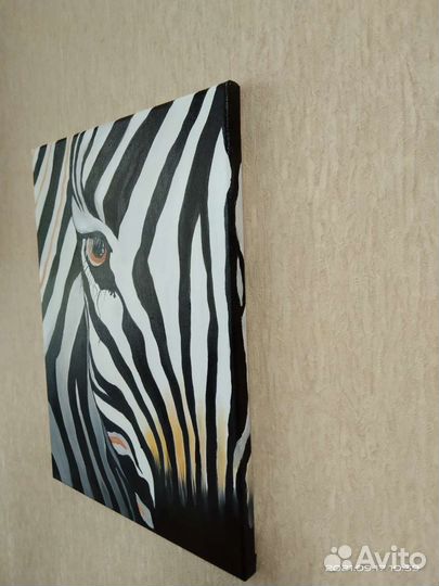 Картина маслом Зебра