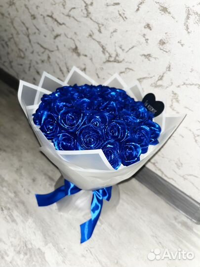 Букет роз из атласных лент