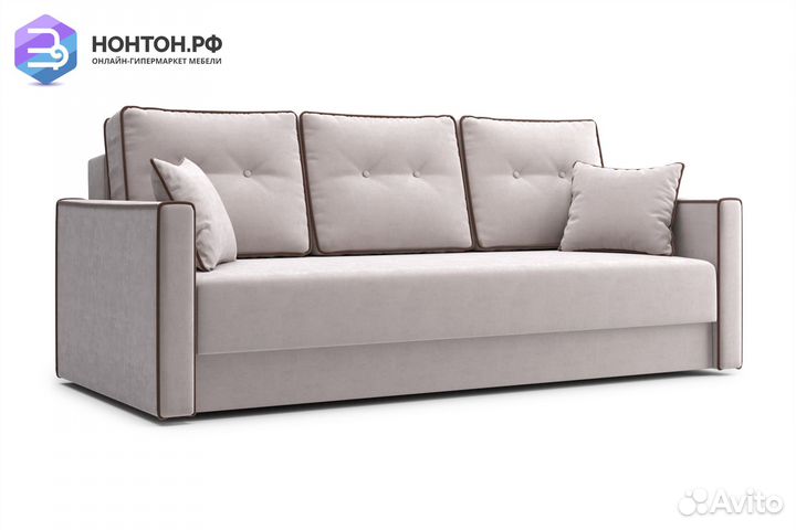 Диван еврокнижка Леон 3-х местный бежевый