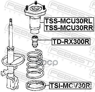 Опора заднего амортизатора левая tssmcu30RL Febest