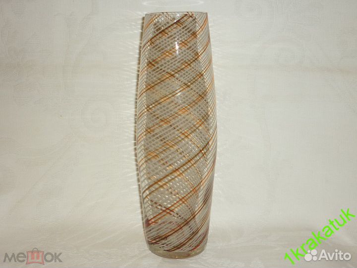 Ваза для цветов Стекло, венецианская нить, спираль
