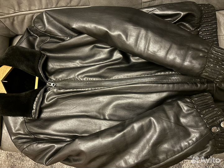 Кожаная куртка зимняя с мехом