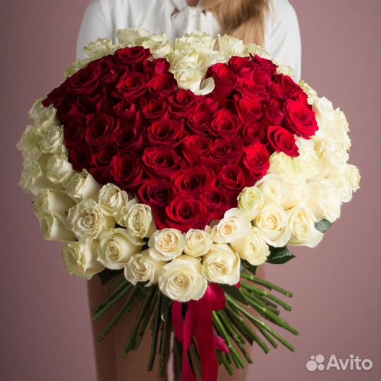 Сердце из роз букет