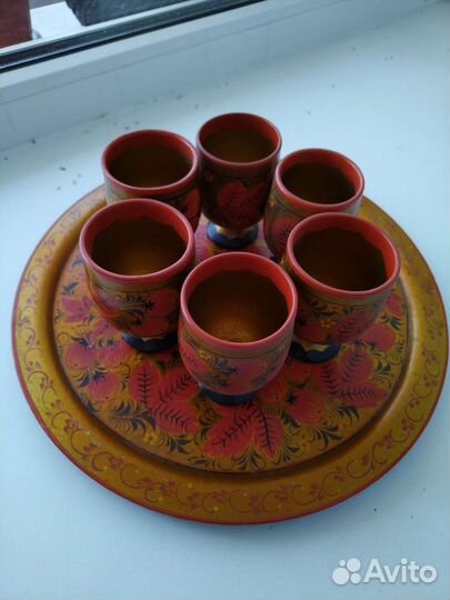 Поднос деревянный круглый