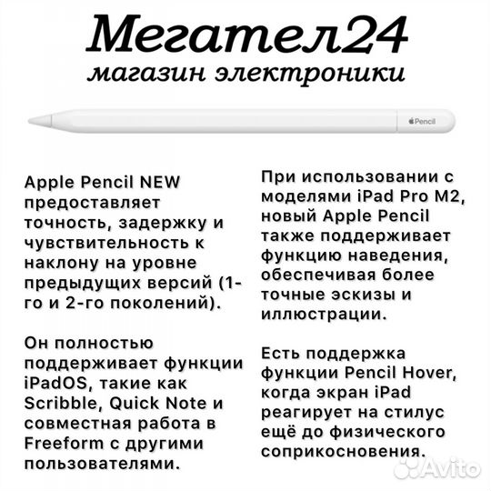 Apple Pencil NEW (USB-C) USB Type-C 2023