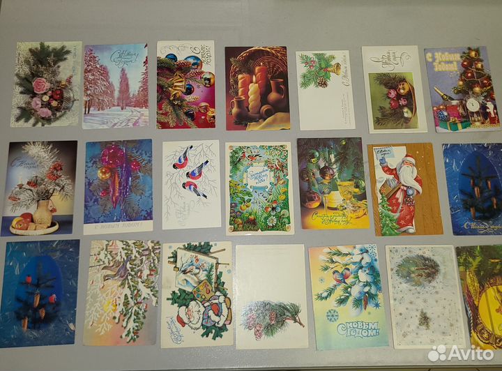 Открытки СССР с новым годом чистые 100 штук
