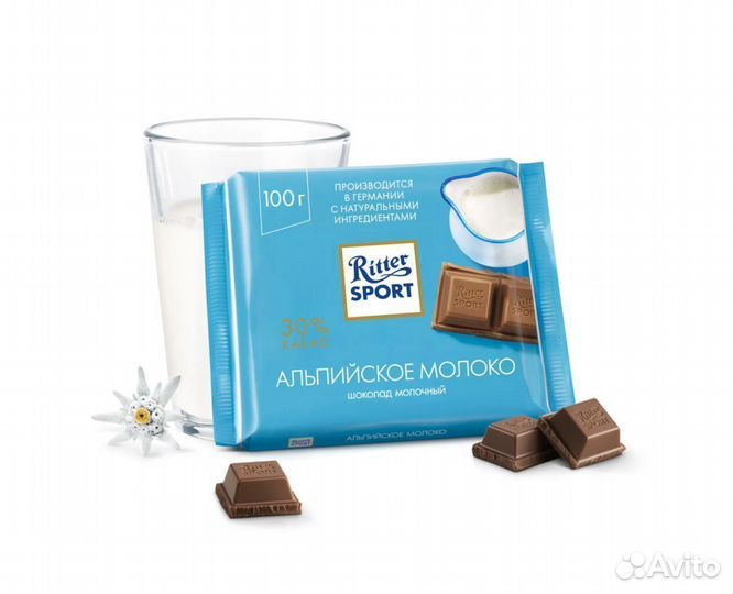Опт - Ritter Sport Альпийское Молоко 100г