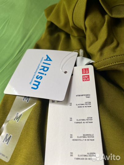 Платье М хлопок трикотаж Uniqlo оливковое