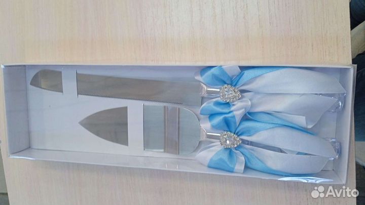 Нож и лопатка для торта свадебные