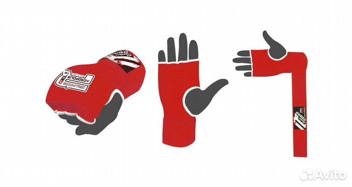 Бинт боксерский гелевый красный