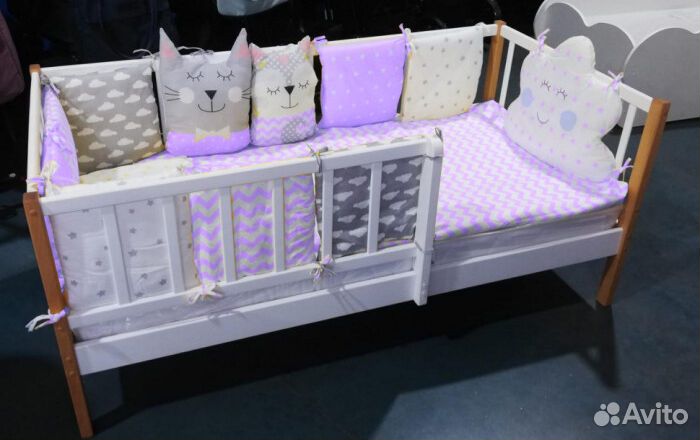 Кроватка из натурального дерева Лисенок высокий бо