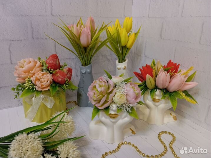 Букеты из мыла ручной работы на 8 марта