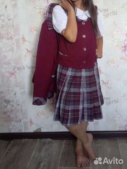 Школьная форма Аврора бордовая в 1 класс