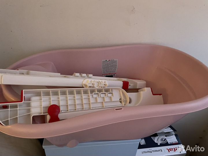 Ванночка для купания ok baby pink с креплениями
