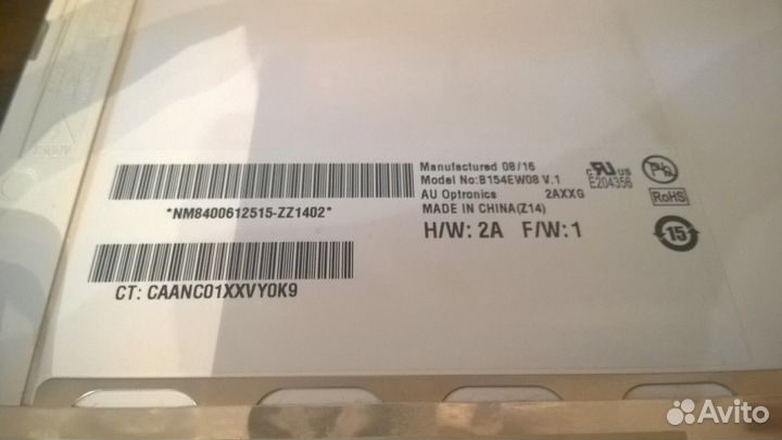 Матрица 15.4 дюйма B154EW08 V.1 30pin