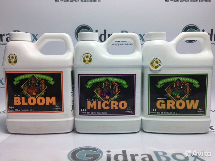 Комплект удобрений pH Perfect (Grow+Bloom+Micro) A
