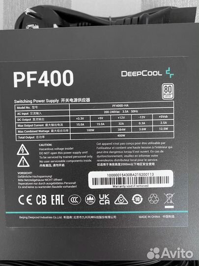 DeepCool PF400 400W 80+ ATX apfc Новый, на гаранти
