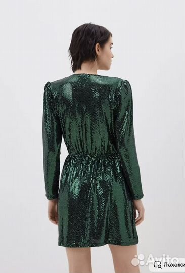 Платье incity зеленое блестящее