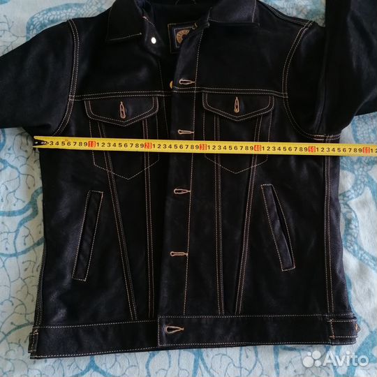 Кожаная мото куртка замша джинсовка