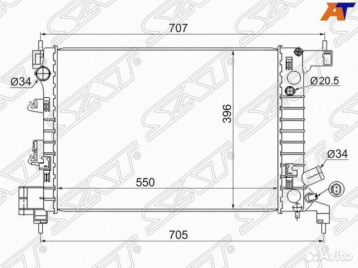 Радиатор chevrolet aveo 1.2/1.4 11