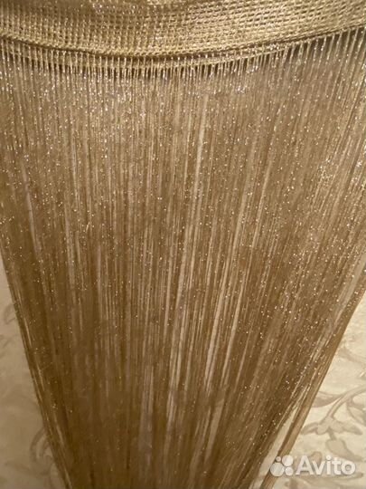 Шторы нитяные, кисея с люрексом, новые