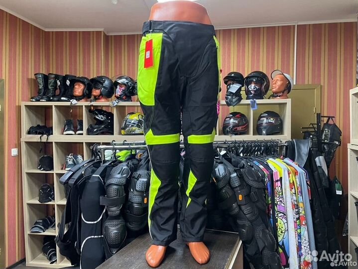 Мото штаны с защитой яркие мото кросс эндуро мото