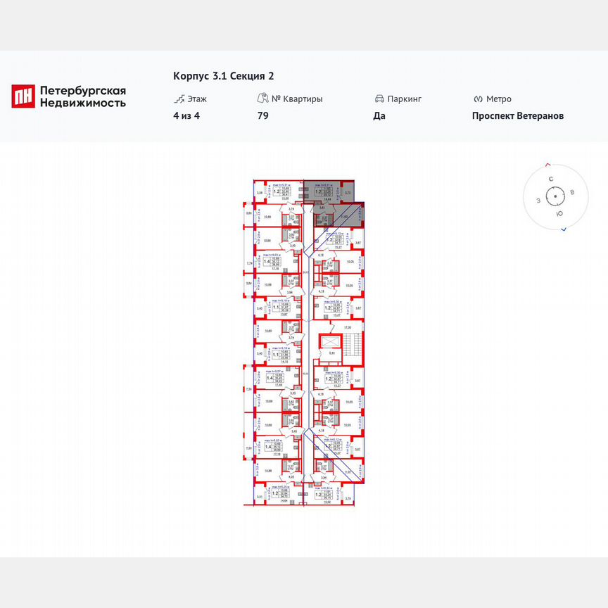 1-к. квартира, 33,3 м², 4/4 эт.