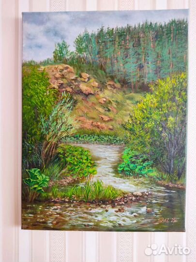 Картина маслом на холсте пейзаж новоабзаково