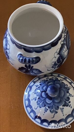 Горшок для запекания, гжель