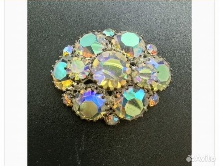 Брошь, клипсы винтажные чехия