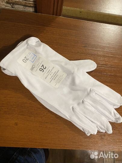 Перчатки белые трикотажные